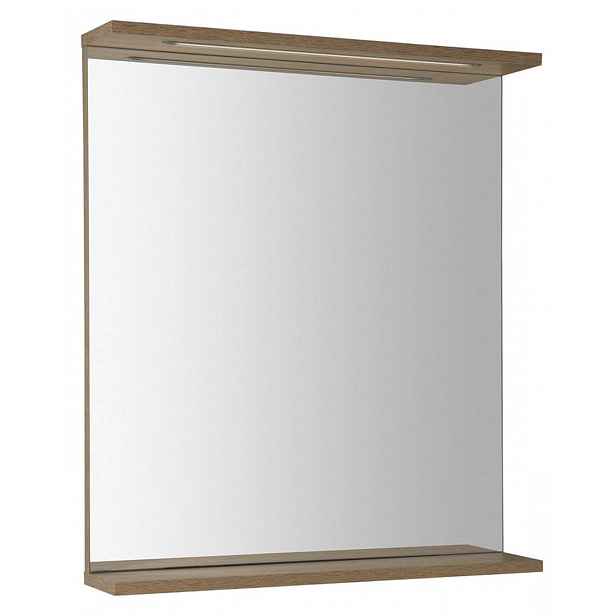 Aqualine Korin - Zrcadlo s LED osvětlením 60x70x12 cm, dub platin KO990S