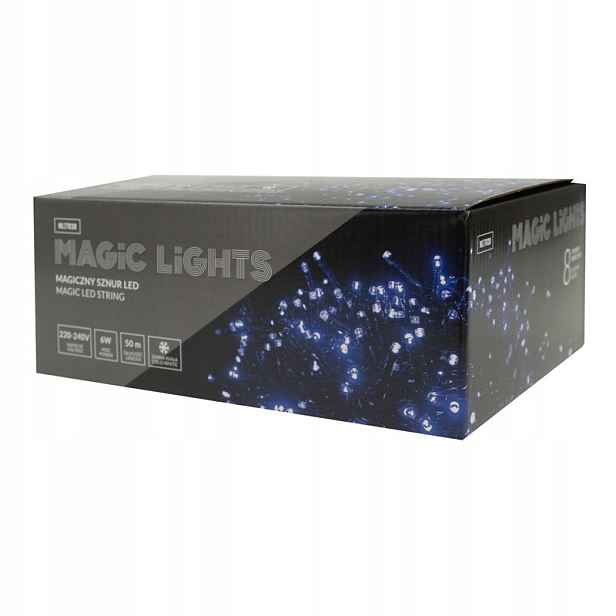 Ecolight světelný řetěz 50 m 1000 led 8 režimů ip44 8000 k zelený