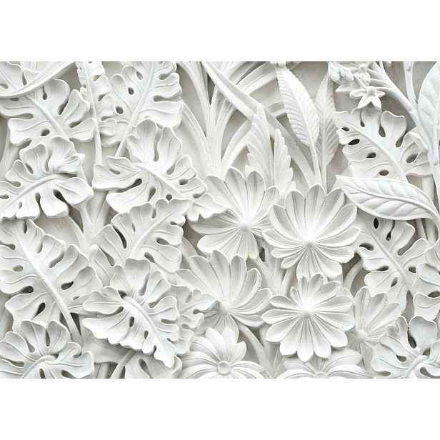 Magnetická mřížka na radiátor, bílé listy, 60x100 cm