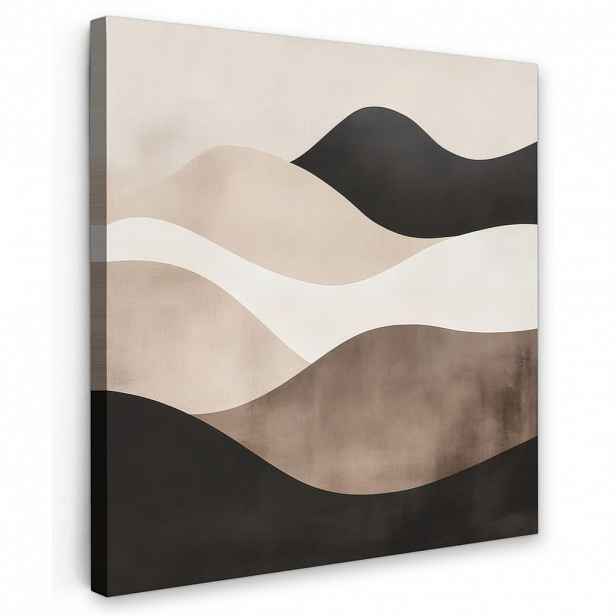 MuchoWow OBRAZ NA PLÁTNĚ Abstraktní - Krajina - Vlny - Krémová barva 20x20 cm