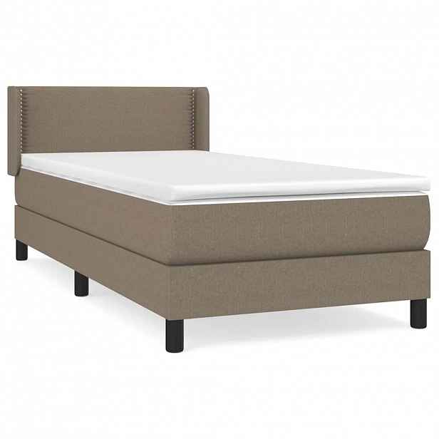 vidaXL Box spring postel s matrací taupe 90x190 cm textil