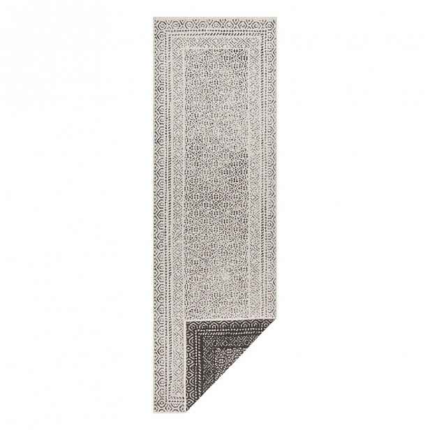 Černo-bílý venkovní běhoun Ragami Berlin, 80 x 250 cm