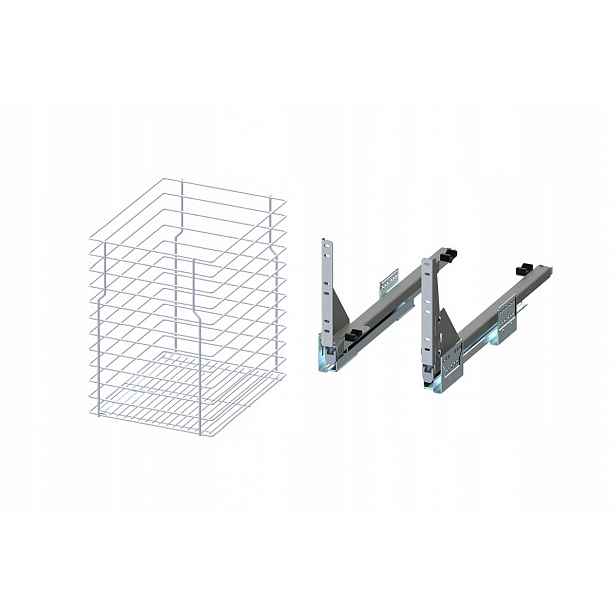 Koš do spodní skříňky Cargo 40 cm 400 Bílý 1p push Rejs plný výsuv