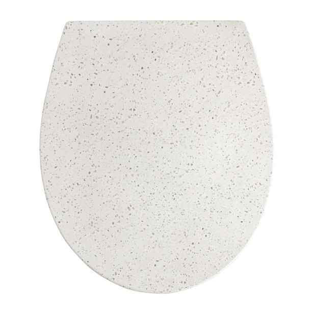 Olsen spa WC sedátko EGINA soft-close; duroplastové oválné; vzor krémové (béžové) teraco