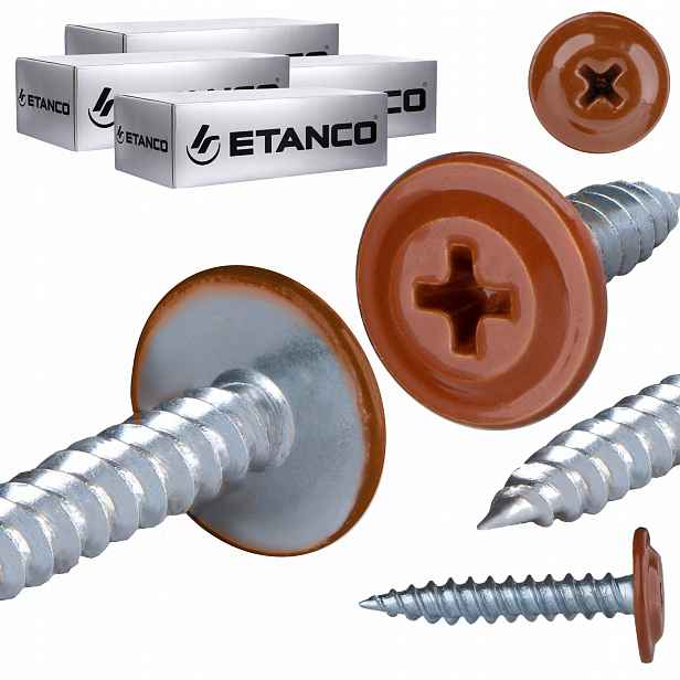 Podložkové vruty do dřeva 4,2 x 25 mm Ral 8004 1000 ks Etanco Gm-s