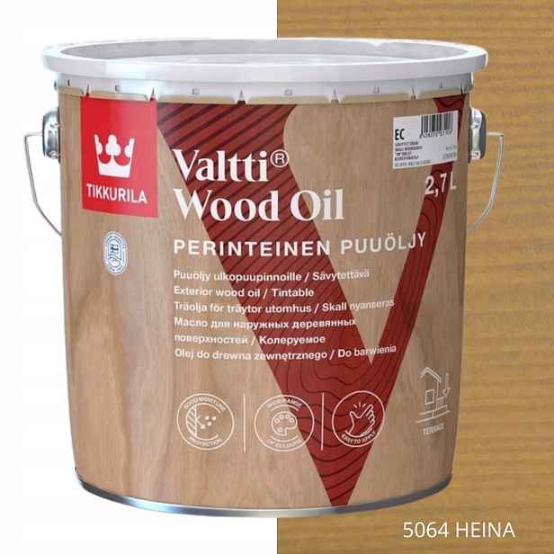 Tikkurila Valtti Wood Oil Olej Na Dřevo 2,7 L Barva 5064 Heina