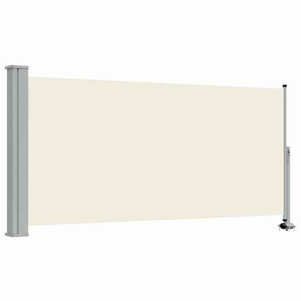 vidaXL Terasová zatahovací boční markýza 120 x 300 cm krémová