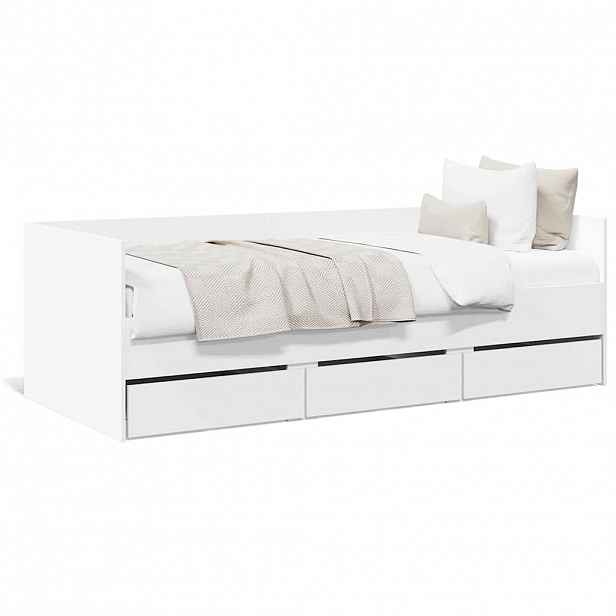 vidaXL Válenda se zásuvkami bez matrace bílá 90 x 200 cm
