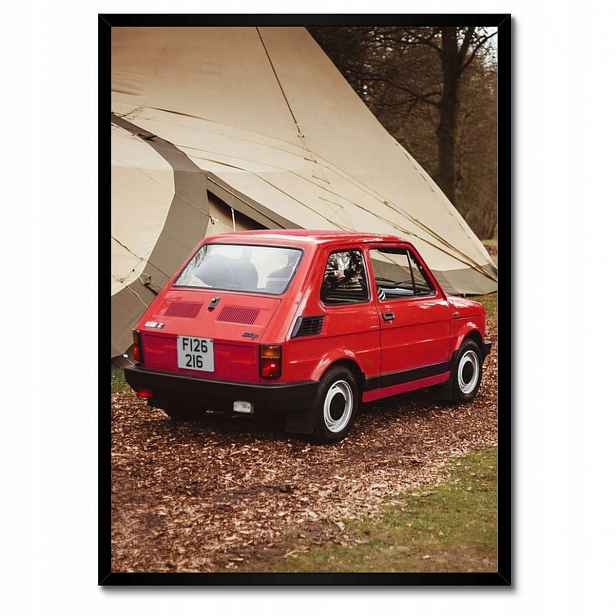 Plakáty v rámu 50x70 Červený malý Fiat 126p