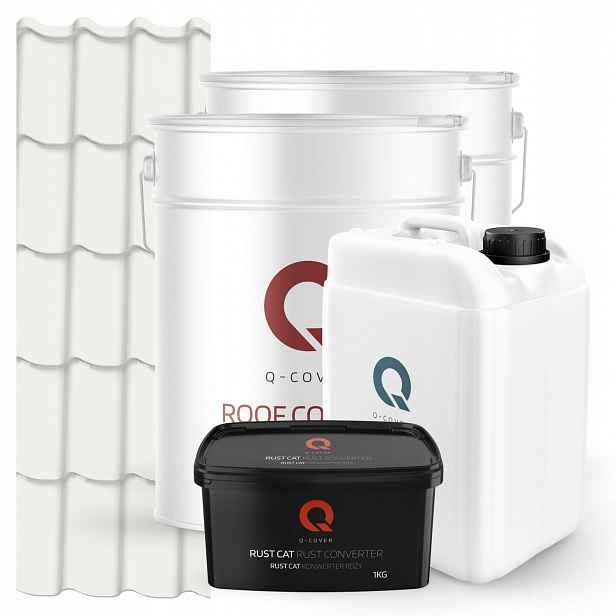 Barva Na Kovovou Střechu Sada Bílá Silniční Ral 9016 74 m2 Polomatná