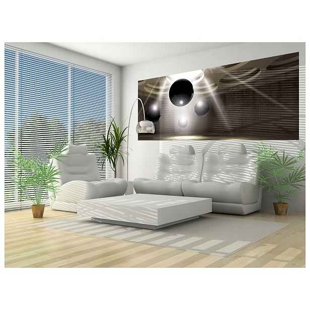 Fototapeta Černé koule na betonu abstrakce loft 250x104 osvětlení lepidlo
