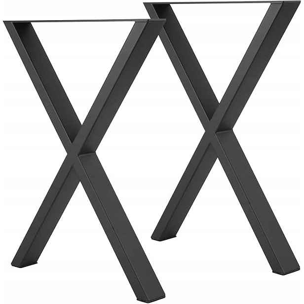 Nohy ke stolu X Kovové 40 cm Černé Sada 2 ks Loft Industrial
