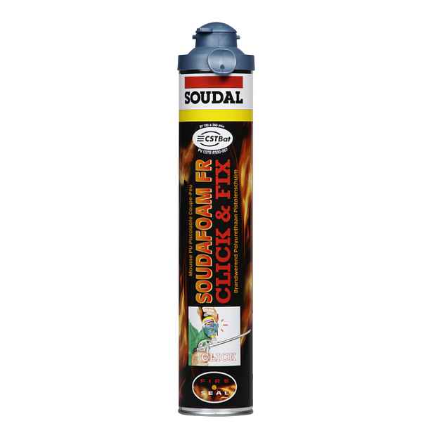 Pěna montážní protipožární Soudal SOUDAFOAM FR click 750 ml