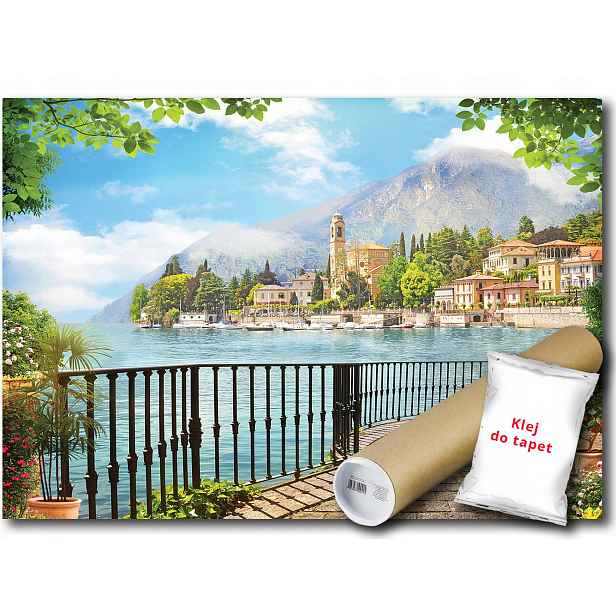 Vinylová fototapeta Jezero Como Itálie Alpy Letovisko Italia Výhled 254x184