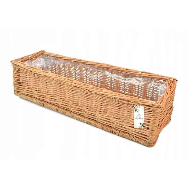 Balkonový truhlík na květiny Balkonová proutěná krytka z proutí 50 cm F