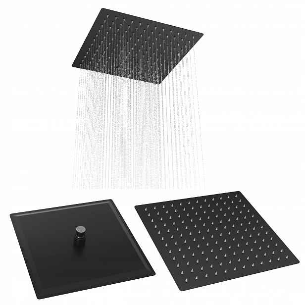 Sprchová dešťová sprcha čtvercová černá pro kabiny Slim 30 cm