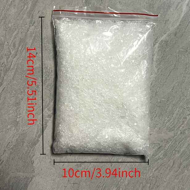 TEMU 40g/1,41oz Umělý falešný sníh v prášku Zimní sváteční dekorace Plastový kouzelný nadýchaný sníh vánoční stromeček věnec scénické uspořádání