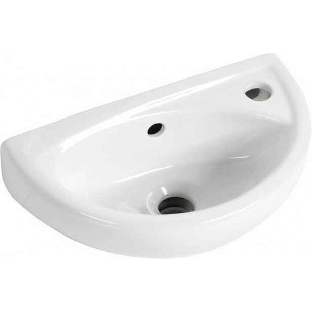 Umývátko Aqualine Oval TP040 390×233 mm s otvorem vpravo