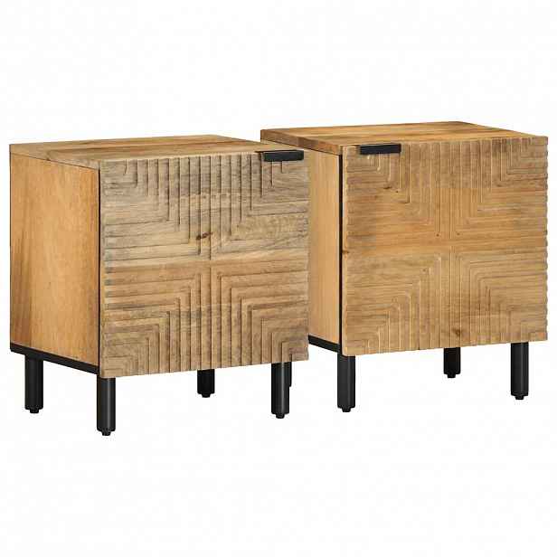 vidaXL Noční stolky 2 ks hnědé 40x33x46 cm masivní mangovníkové dřevo