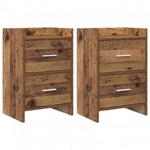 vidaXL Noční stolky 2 ks Staré dřevo 40 x 30 x 60 cm Kompozitní dřevo