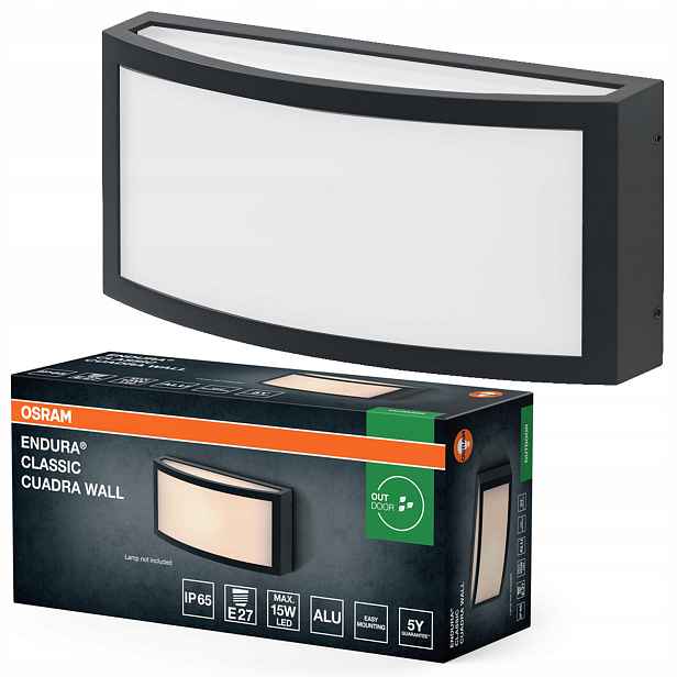 Zahradní nástěnné svítidlo Venkovní fasádní lampa E27 Šedá IP65 Endura Osram