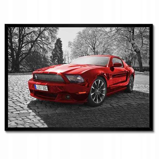 Plakáty v rámu 70x50 Červený Mustang