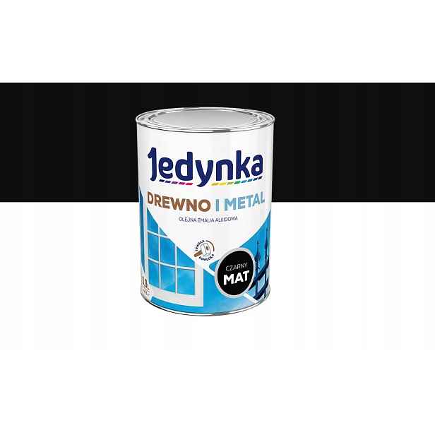 Jedynka Olejová alkydová smaltovaná hmota na dřevo a kov matná černá 0,9L
