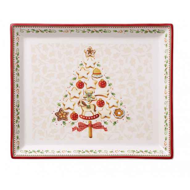 Villeroy & Boch Winter Bakery Delight vánoční hranatý koláčový podnos, 27 x 22,5 cm, bílá