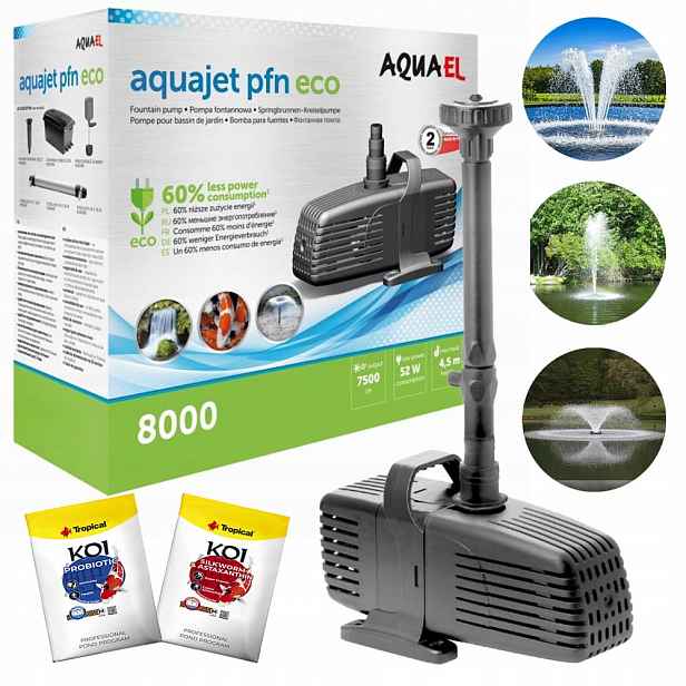 Aquael PFN-8000 Eco Fontánová pumpa do oka 7500 l/h 52 W bonus