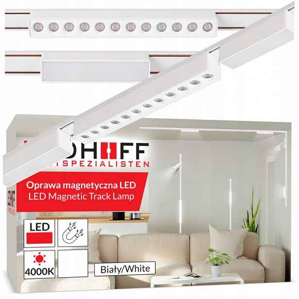 Magnetická lišta 1m 3 reflektor Led lampa lineární osvětlení Bílá