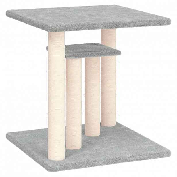 vidaXL Škrabadlo pro kočky s plošinami světle šedé 50 cm