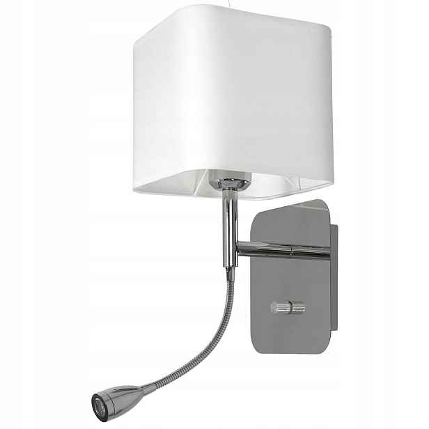 Milagro nástěnná lampa Napoli ML63600 2x60W E27 chrom bílá s lampičkou na čtení