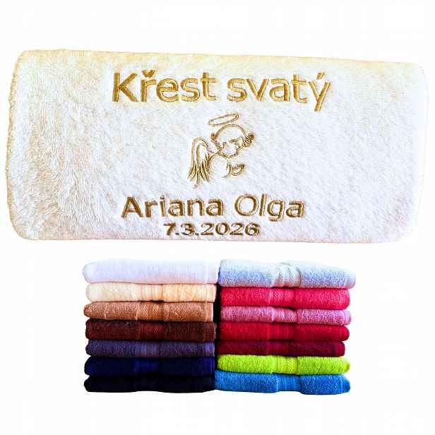 Ručník na křtiny, pravoslavný dárek, suvenýr se jménem, tlustý, savý
