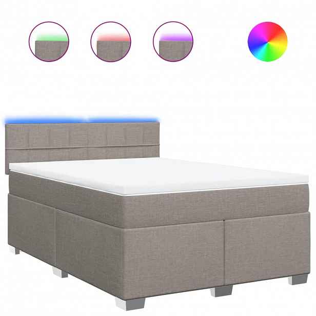 vidaXL Box spring postel s matrací taupe 140x190 cm textil