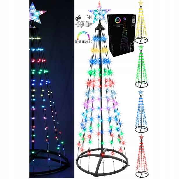 Dekorativní Vánoční Stromek Ozdoba 370 Led Rgb Multicolor Pilot výška 210 cm