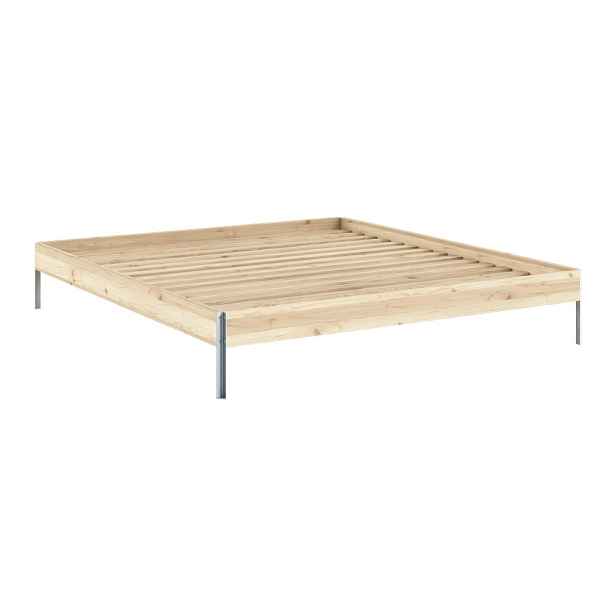 Dvoulůžková postel z borovicového dřeva s roštem v přírodní barvě 180x200 cm Core – Karup Design