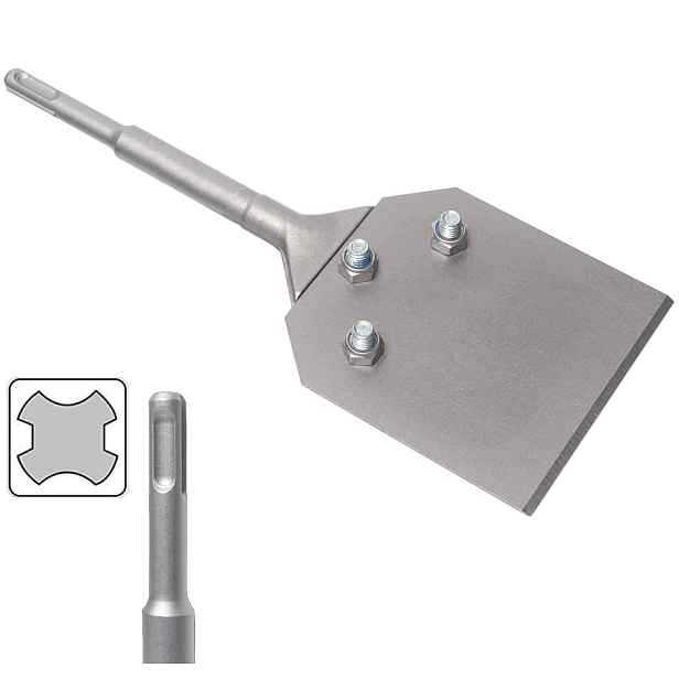 Podlahová škrabka 100 x 250 mm SDS-plus Sp-plus pro odstraňování podlahového lepidla