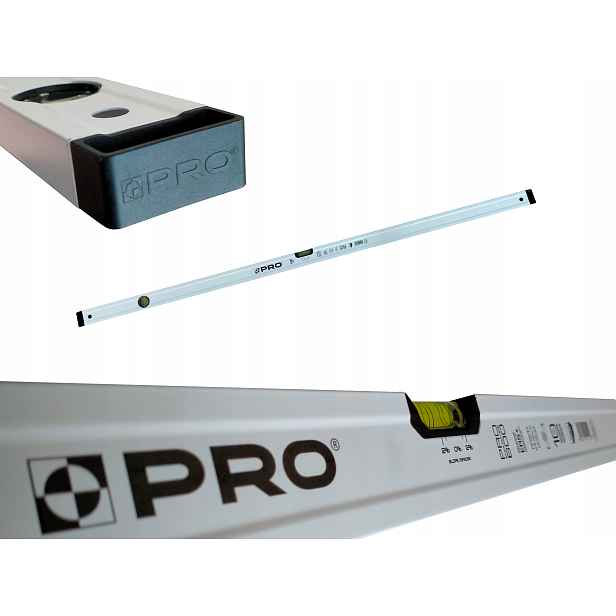 Vodováha PRO600 Plus, bílá, libela 2% 150 cm (1,5 m) Pro