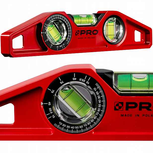 Magnetická Vodováha Torpedo Pro 25 CM S Nastavitelným Úhloměrem 360°