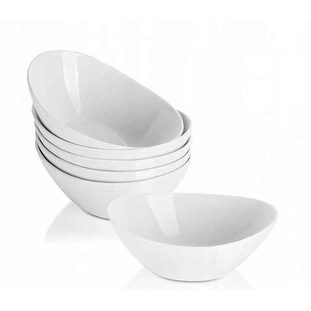 Misky Misky porcelánové dezertní misky sada 6 kusů na oválnou zmrzlinu
