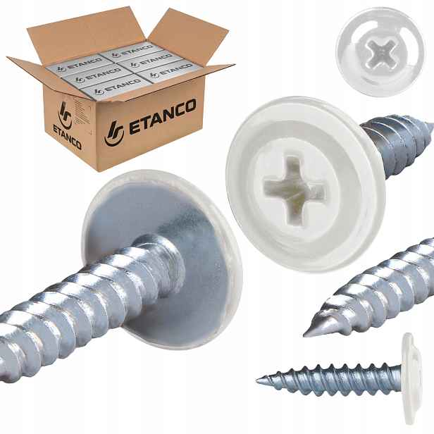 Podložkové šrouby do dřeva 4,2 x 19 mm Ral 9010 2000 ks Etanco Gm-s