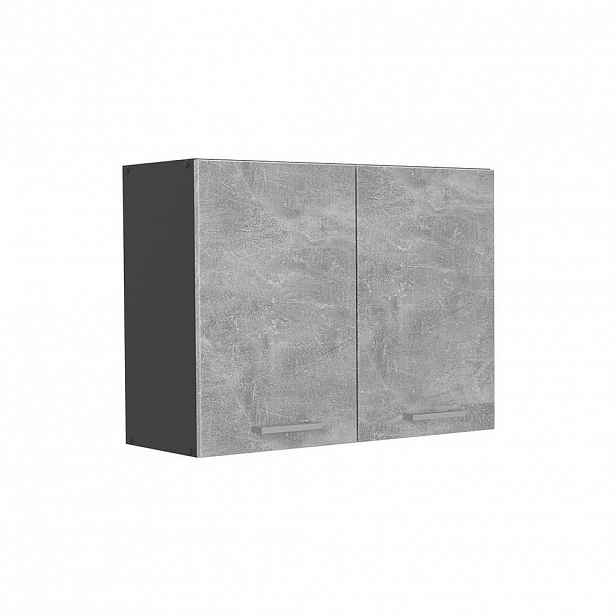 Vicco SKLENĚNÁ KUCHYŇSKÁ SKŘÍŇKA R-Line, Beton/Antracit, 80 cm