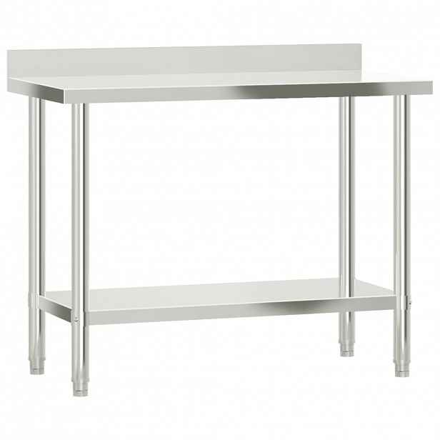 vidaXL Kuchyňský pracovní stůl přístěnný 110x55x93 cm nerezová ocel