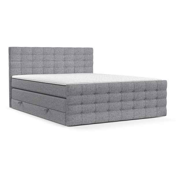 Šedá boxspring postel s úložným prostorem 180x200 cm Blend – Maison de Rêve