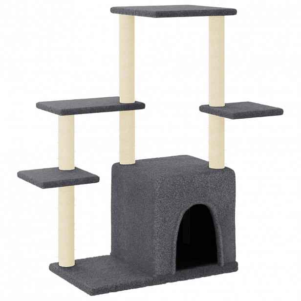 vidaXL Škrabadlo pro kočky se sisalovými sloupky tmavě šedé 97,5 cm