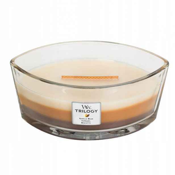 Vonná svíčka Woodwick Trilogy Hearthwick Elipsa Loďka Cafe Sweets 453 g