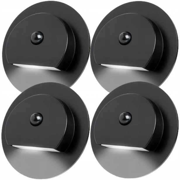 4X Led Schodišťová Lampa 230V Senzor Pohybu Soumraku Osvětlení Schodů
