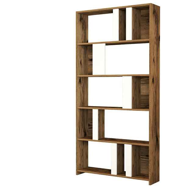 Knihovna Lima White and Walnut