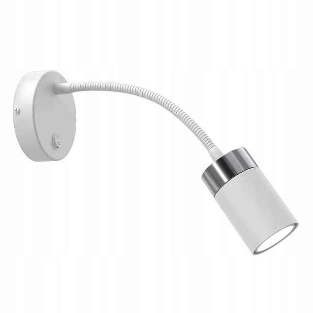 Nástěnná lampa nastavitelný bílý chrom nad postelí pro čtení Milagro
