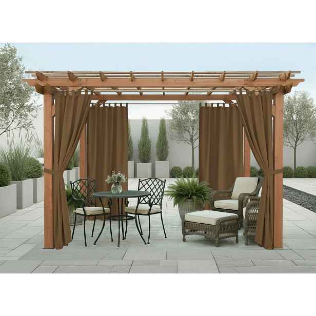 Venkovní zahradní závěs s poutky SANTIAGO color 44 cappuccino, různé rozměry MyBestHome Rozměr: 155x260 cm